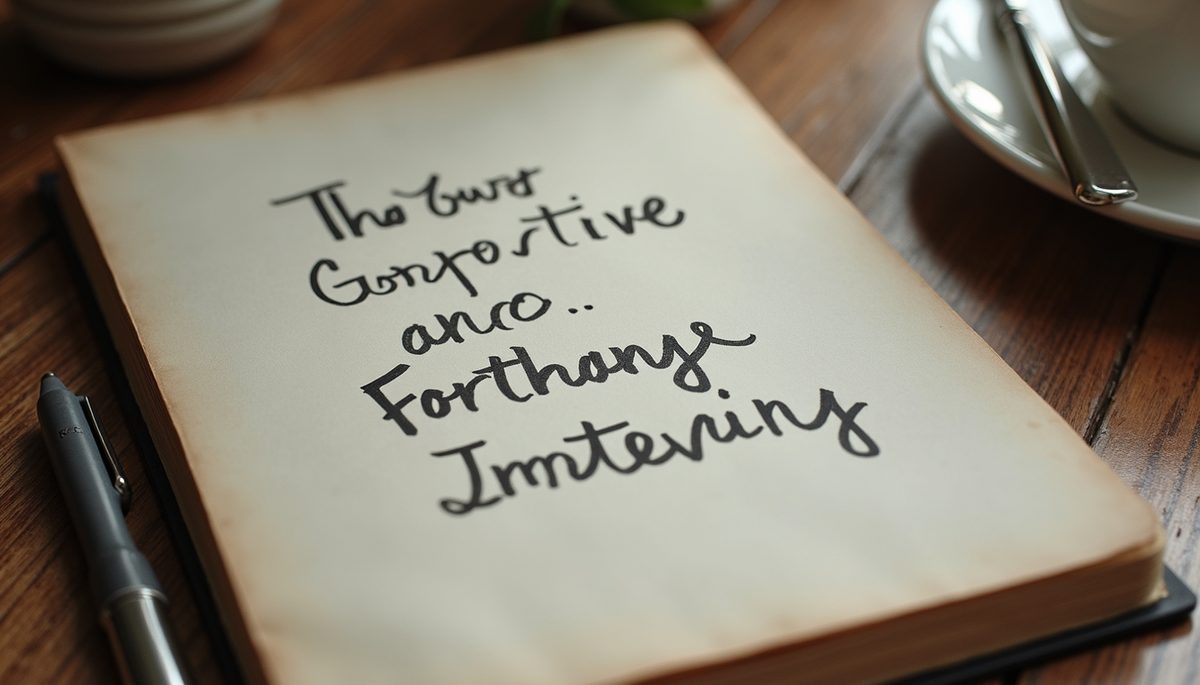 High angle view of a journal with handwritten affirmations