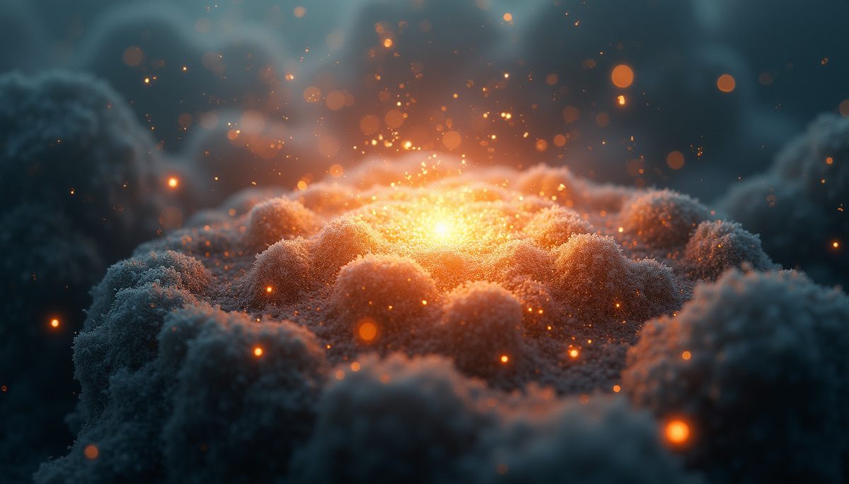High angle view of a cosmic energy visualization
