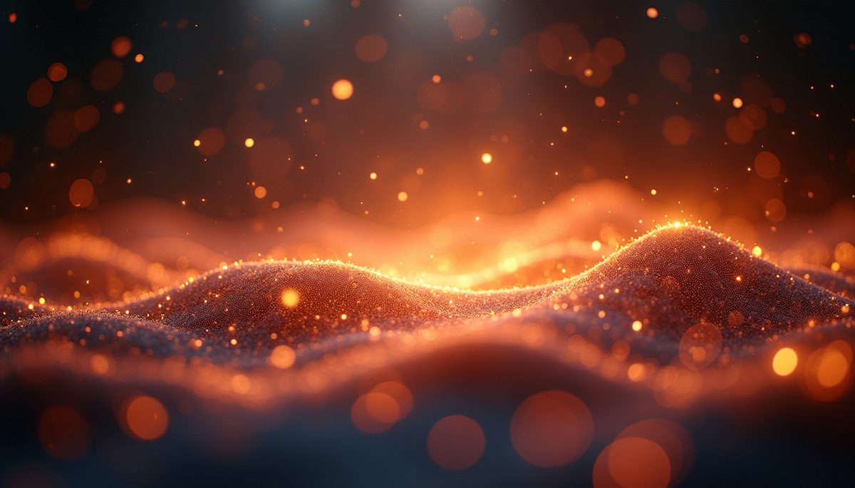 Close-up view of a glowing energy field representing vibration