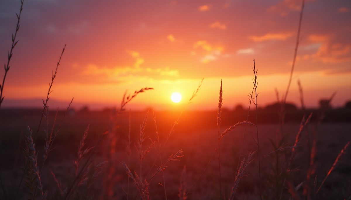 Close-up view of a colorful sunrise
