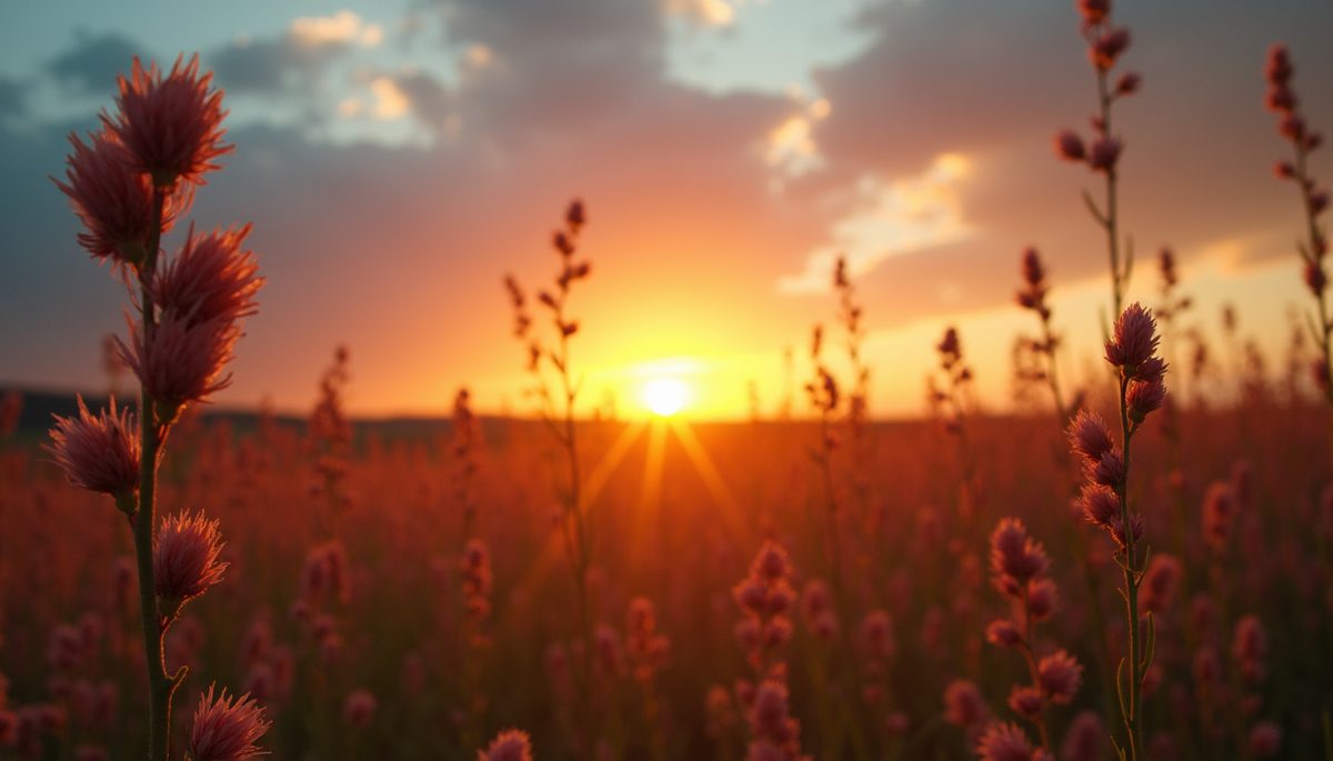 Wide angle view of a beautiful sunrise